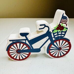 Patriotic decoration tiered tray Fourth of July bicycle Independence Day America
